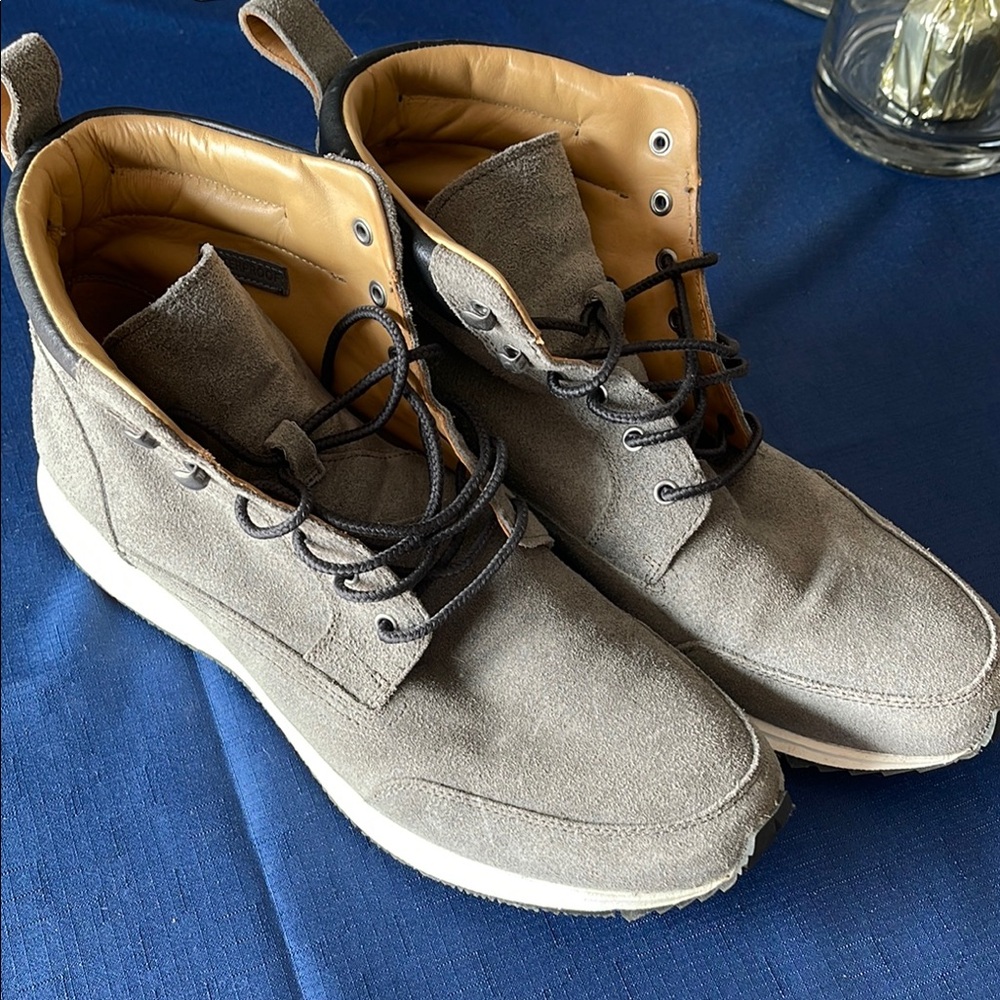 Cole Haan Gray Tan Chukka Boots with Rubber Sole